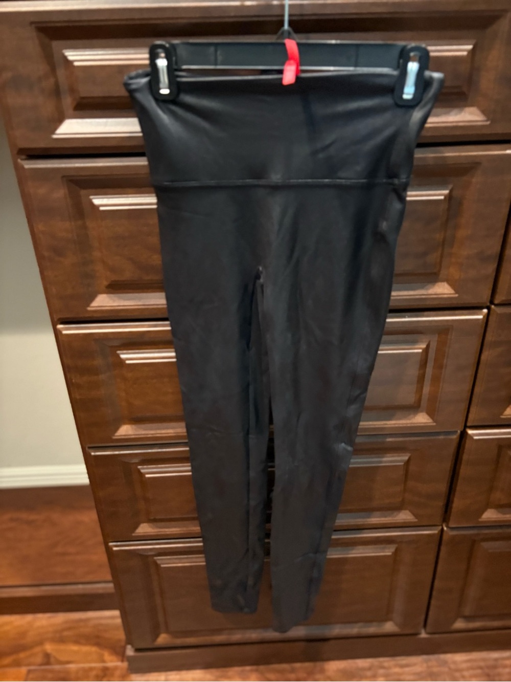 SPANX Black Faux Leather High-Waist Leggings